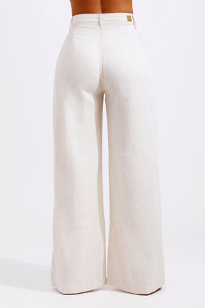 Calça Pantalona Linho Térmico Dunas Areia