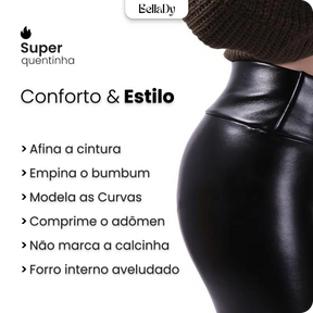 Calça de Couro Aveludada - HotLeg™(Compre 1 Leve 2 + Brinde Exclusivo)