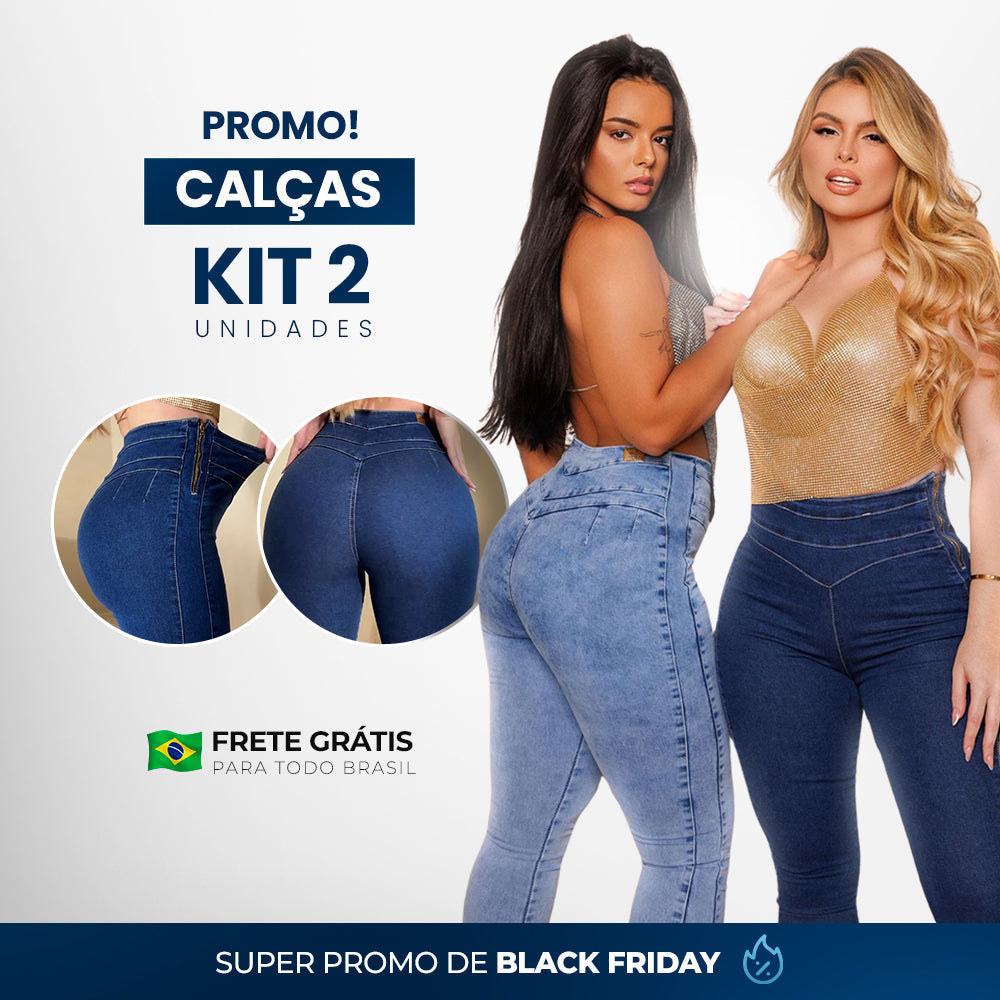 Kit 2 Calças Lipo Jeans Modeladoras - (DIRETO DA FÁBRICA)